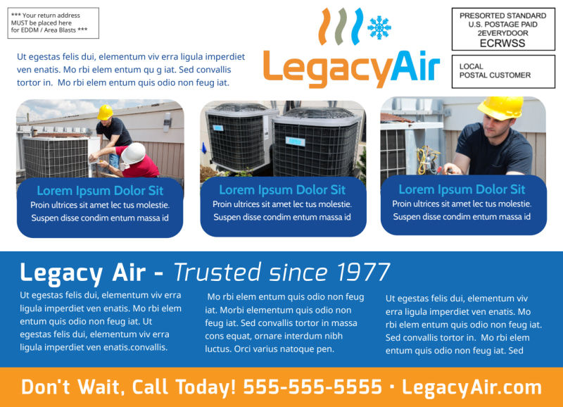 EDDM for local HVAC company in Westfield, MA